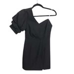 DO+BE  NWT One Shoulder‎ Mini Black Dress Puff Sleeve, L Photo 1