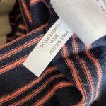 J.Crew  navy blue striped drawstring hoodie medium Photo 6