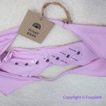 New! Set! Toast Swim crop surf bikini top High Waist, String Bikini Bottom, M Pink Size M Photo 13