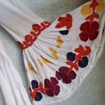 Free People White Mini Dress Embroidered Bell sleeves Size S (mend job pictured) Photo 2