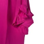 Three Eighty Two Revolve  Short Sleeve Button Fuchsia Flutter Sleeve Blouse Med. Photo 4