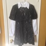 Free People  size XS lace overlay long sleeve tunic PRINCESS collared shirt dress Photo 1