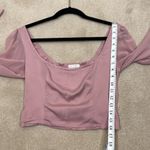 Urban Outfitters Dusty Rose Barbie Crop Long Sleeve Fairy Pink Top Women Size M Photo 4