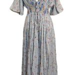 Free People Lysette Maxi Dress in Bluebell Bohemian Gypsy Indian Cotton XS Photo 6