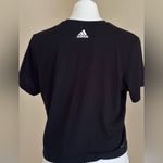 Adidas ’s Black And White Athletic Crop Top Sz S Photo 3