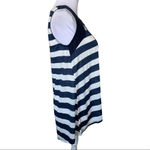 Moon & Sky Blue and White Striped Top Lace Inset Sleeveless Top Brand New Blue Size L Photo 8