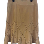 FOR THE REPUBLIC  light brown fit n flare‎ perforated lined skirt 14 Photo 0