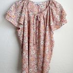 Sweet Rain Floral Blouse Pink Flutter Sleeve 2X Photo 0