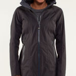 Lululemon  Right as Rain Adjustable Hooded Logo Jacket Deep Coal Dark Gray Size 4 Photo 0