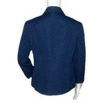 Talbots ‎ Blazer Womens 2 Navy Blue Quilted Polka Dot Retro Boho Preppy Old Money Photo 3