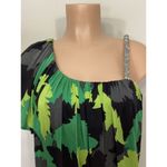 New. Sky silk camo mini dress/shirt with Swarovski crystal strap. Normally $224 Green Photo 5