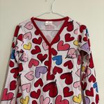 Hanna Andersson Heart Print Women's Pajama Top XS Red Photo 2