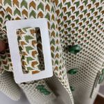 Vintage Lan Siang 70s Geometric Button Front Long Blazer Pea Coat MCM Medium Green Photo 4