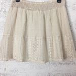 Joe B #118 TAN GAUZE LOOK SKATER MINI SKIRT Photo 1