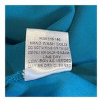 JODIFL  Pleated Ruffle Bubble‎ Sleeve Teal Blue Blouse Women Size Medium Photo 10