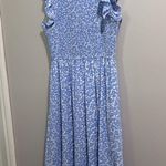 Staccato Smocked Blue Floral Bodice Midi Dress Photo 4