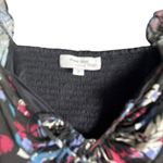 Peter Som Ruched Smocked Tie Sweetheart Long Sleeve Black Floral Peplum Top Sz 2 Photo 6