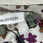 Calvin Klein NWT S Floral Blouse long sleeve roll tab button down v- neck office Photo 1