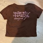 Ed Hardy NWT  Women's Tiger Crop Tee - Brown bedazzled size small Photo 8