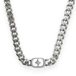 Link Chain Star Necklace for Men Women Streetwear Punk Hip Hop Unisex Style Silver Photo 0