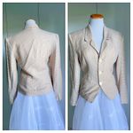 Esprit 90s Vintage Blazer Tailored Size Small Tan and Pink houndstooth Print Photo 1