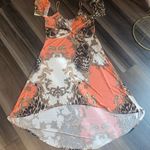 Venus Orange and Beige Patterned Dress Photo 8