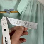 NWT Dylan Gray 100% Silk Button Down Roll Sleeve Blouse Mint Size M Blue Size M Photo 9