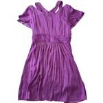Anthropologie  Vibrant Mini Dress Purple Lavender Flutter‎ Sleeve Cut Out Size 4 Photo 2