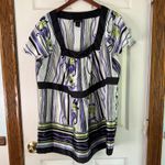 Lane Bryant ‎ Floral Blouse Striped Empire Waist Top Plus Size 22/24 Photo 4