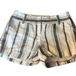 EXPRESS Women's  Bermuda Stripe Shorts White Gray Midi Low-Rise  Size 6 GUC #7406 Photo 0