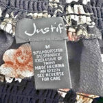 Justify  | Peach Black Floral Smocked Tie Sleeve On Off Shoulder Blouse | Medium Photo 5