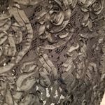 Free People {4}  Black Night Queen Floral Lace Collar Neck Cocktail Dress Photo 3