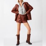 BB Dakota Steve Madden High Waist Tan Leather Shorts Photo 5