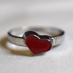 Source Unknown NWOT" BESTIES" Red Enamel Silver Tone Metal  Size's 7 & 11 Trendy Casual Ring Photo 0