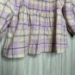 Ganni  Organic Seersucker Orchid Bloom Check Top size 38 6/M Photo 5