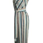 Lela Rose Stripped V Neck Bow Tie Belted Wide Leg Jumpsuit Size 2 Photo 4