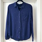 Rails  Navy Blue Rosci Button Down Shirt in Kiss Me Metallic, Size S Photo 2