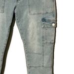 KanCan Womens High Rise Jeans Size 9 Blue Light Wash Relaxed Loose Fit Raw Hem Photo 7