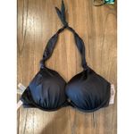 Victoria's Secret  Swim Knotted Sexy Tee Push-Up Bikini halter Top 32D black NWT Photo 1