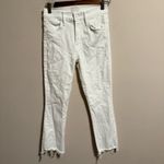 Mother White Insider Crop Step Fray Jeans in Fairest of Them All Photo 3