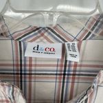 Denim & Co D & Co Plaid Button Up Shirt Cream Pink Long Sleeve Soft Stretch Size 2X Photo 8