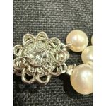 Vintage Cultured Pearl Woven Necklace 16.75” Silver Tone Clasp Bridal Jewelry White Photo 12