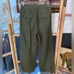 Gap Pleated Linen Cotton Trouser Pants in Olive Green Sz 4 💚🍄 Photo 4