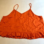 Abound  Womens Orange Cami‎ Top Ruffle Hem Button Front Sleeveless 1X Photo 10