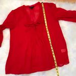 Banana Republic sheer blouse with pussybow and pin tuck detail red size small Photo 5