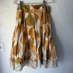 Anthropologie ‎ Odille Tan Brown Leaf Print A-Line Midi Skirt Earth Tones Casual Photo 7