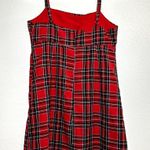 Urban Outfitters  Straight-neck plaid mini dress Adjustable Strap Back Zip Red 0 Photo 5