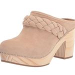 Dolce Vita Wooden Clogs Light Cream Suede Braided Leather adorns Top 8.5 Tan Photo 1
