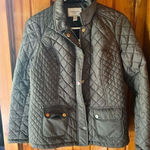 Charter Club ‎ Petite Quilted Jacket Gray Zip-Up Coat  Snap Buttons Size Petite S Photo 0