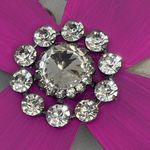 Hand painted and embellished pink metal cross on Navajo Pearl 12mm New Photo 2